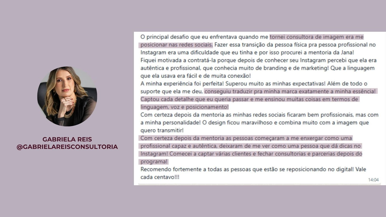Depoimento real de cliente do programa Posição Fashion