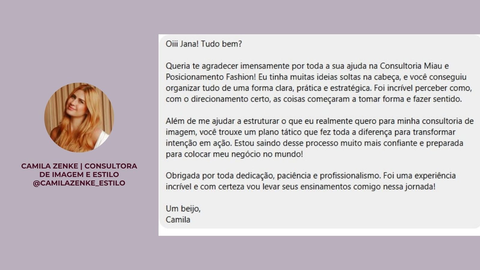 Depoimento real de cliente do programa Posição Fashion